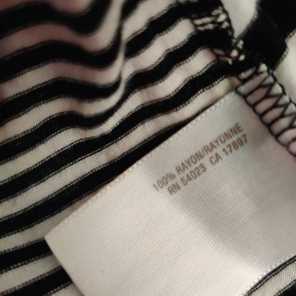 Old Navy Womens Shirt Top Wide Sleeve Preppy Nautical Black White Stripe sz XL - Picture 5 of 6